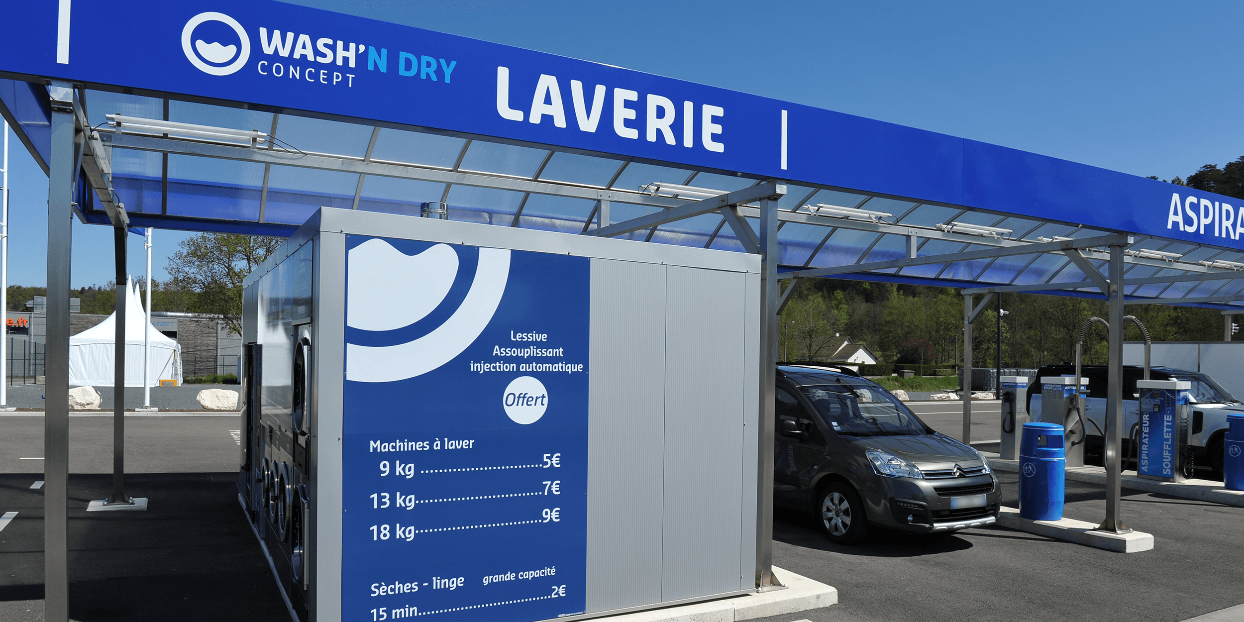 laver son ligne centre hydrocar laverie wash'n dry concept machine à laver sèche linge station de lavage hydroflash chaumont