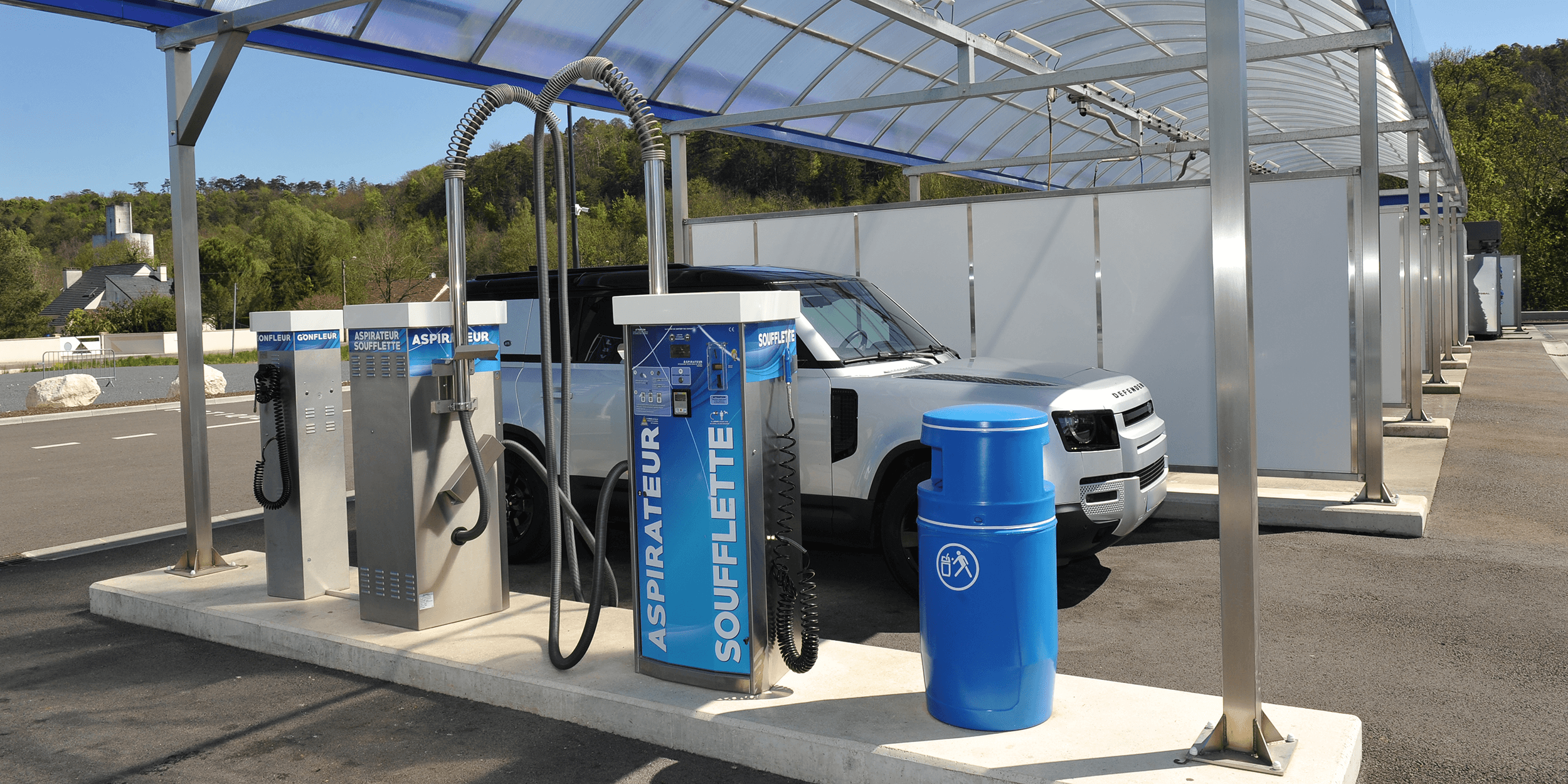 aspirateurs souflette gonfleur poubelle piste station de lavageautomobile centre hydrocar leclerc chaumont hydroflash aspirer sa voiture gonfler ses pneus